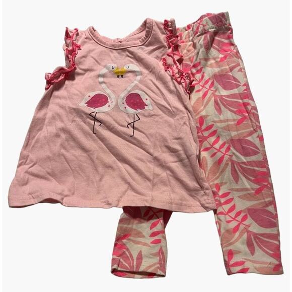 Chick Pea Flamingo Set Infant Girls Size 12 months Good used condition Clean smo - Picture 1 of 7
